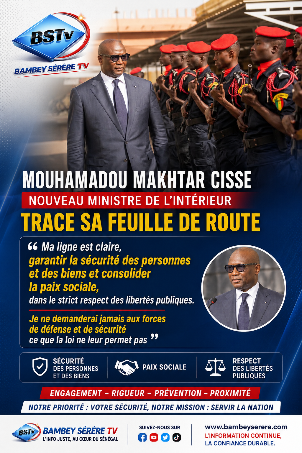 Mouhamadou Makhtar Cissé fixe le cap au ministère de l’Intérieur