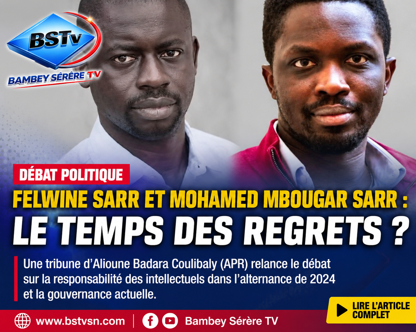 Felwine Sarr et Mohamed Mbougar Sarr face à leurs désillusions : le débat relancé sur la responsabilité des intellectuels